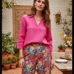 Isaac Mizrahi Fuchsia Linen Shirt